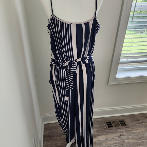 Navy Multi Jumpsuit with Sash - Picture 4 of 7
